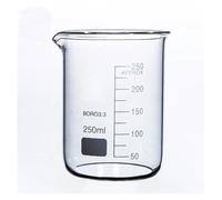 Becher da laboratorio in vetro borosilicato trasparente 250 ml, forma bassa, ispessito, con beccuccio Attrezzature da laboratorio