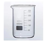 Becher da laboratorio in vetro borosilicato trasparente 400 ml, forma bassa, ispessito, con beccuccio Attrezzature da laboratorio