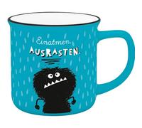 Becher in Emailloptik "Einatmen. Ausrasten!"
