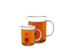 Becher in Vetro con Manico e Coperchio, Becher Graduato da Laboratorio con Beccuccio, Vetro Resistente al Calore per Misurare e Miscelare, 50-2000 ml(1000ml)