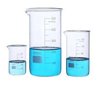 Becher in vetro graduato da laboratorio ad alto contenuto di borosilicato in apparecchiature da laboratorio di forma alta(100mL 2pcs)