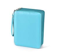 Becho - Astuccio multifunzione in morbida pelle con cerniera multistrato, con scomparto per penne e matite, 184 scomparti, colore: verde