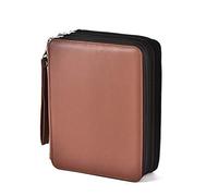 Becho - Astuccio multifunzione in morbida pelle con cerniera multistrato, con scomparto per penne e matite, 184 scomparti, colore: marrone