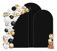 bechoanigel 3 pezzi Arco per Matrimonio Backdrop Arco,1.8M/2M/2.2M Copertura per Sfondo adArco a Doppio Lato,Compleanni Copertura per Arcos per Fogli di Nozze, Feste, Cerimonie, Banchetti(Nero)