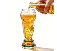 bechoanigel Boccale da birra da calcio, 500 ml, con design trofeo, per osservare il calcio, perfetto per feste di calcio, birra, cocktail e bevande (versione dorata)