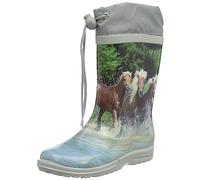 BECK Stivale di gomma 'Pferde' grigio / colori misti, Taglia 32