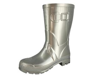 Beck Stivali da donna in gomma lucida, Platino metallizzato, 36 EU