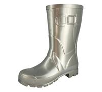 Beck Stivali da donna in gomma lucida, Platino metallizzato, 39 EU