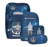 Beckmann zaino della scuola Classic Maxi Schoolbag Set 5 -pezzi 28L Space Mission blu