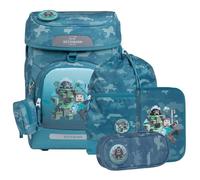 Beckmann zaino della scuola Plus Air Schoolbag 7 teilig Jungle Game petrolio