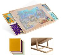 Becko US Tavola puzzle con staffa regolabile e 4 cassetti puzzle, tavolo puzzle quadrato con superficie antiscivolo, per puzzle fino a 1500 pezzi