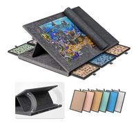 Becko US Tavola puzzle inclinabile da 1500 pezzi, con 6 cassetti colorati e copertura, tavolo puzzle con contenitore per adulti, leggera e portatile, per puzzle, 1500 pezzi (grigio scuro)