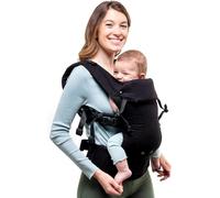 Beco Gemini Marsupio Neonato Ergonomico da 3,2 a 15,8 kg (7-35 lbs) | Posizione a M, Seduta Regolabile, 100% Cotone Morbido | Marsupio da Neonato a Bambino (Nero Cotone Organico)