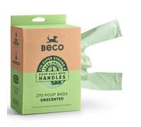 Beco Sacchetti per escrementi per cani, resistenti e grandi, 270 sacchetti, manici per cravatta, imballati sfusi, sacchetti per escrementi non profumati