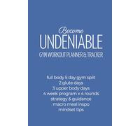 BECOME UNDENIABLE gym workout program and tracker: full body 5 day gym split | 2 leg days | 3 upper body days | 4 week program x 4 rounds | strategy & guidance | macro meal inspo | mindset tips