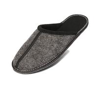 BeComfy Pantofole in Feltro da Uomo Suola in Feltro Molto Leggero Grigio Nero 40 41 42 43 44 45 46 EU (Grigio-nero, Sistema Taglie Calzature EU, Adulto, Numero, Media, 40)