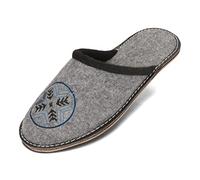 BeComfy Pantofole in Feltro da Uomo Suola in Gomma Molto Leggero Grigio Nero 40 41 42 43 44 45 46 EU (Grigio scuro, Sistema Taglie Calzature EU, Adulto, Numero, Media, 43)
