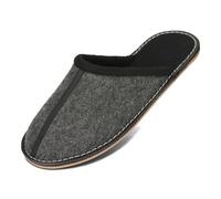 BeComfy Pantofole in Feltro da Uomo Suola in Gomma Molto Leggero Grigio Nero 40 41 42 43 44 45 46 EU (Grigio-nero, Sistema Taglie Calzature EU, Adulto, Numero, Media, 42)