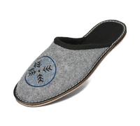 BeComfy Pantofole in Feltro da Uomo Suola in Gomma Molto Leggero Grigio Nero 40 41 42 43 44 45 46 EU (Grigio scuro-nero, Sistema Taglie Calzature EU, Adulto, Numero, Media, 46)