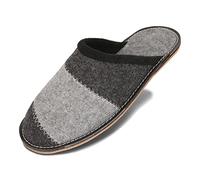 BeComfy Pantofole in Feltro da Uomo Suola in Gomma Molto Leggero Grigio Nero 40 41 42 43 44 45 46 EU (Antracite, Sistema Taglie Calzature EU, Adulto, Numero, Media, 44)