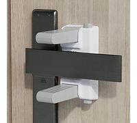 BECOMTO (2Pezzi +2x Fermaporta in Silicone) Chiusure Sicurezza Bambini con Adesivo,Blocca Maniglia di Sicurezza per Bambini e Animale,Serrature a Leva per Porte,non Sono Necessari Attrezzi o Trapani
