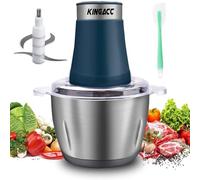 Becontrip Tritatutto da Cucina Elettrico, 300W 2L Tritatutto Elettrico con Motore in Rame, Acciaio Inox Ciotole, 4 Lame Affilate, 2 Velocità, Mini Frullatore per Carne/Verdura/Baby Food/Frutta