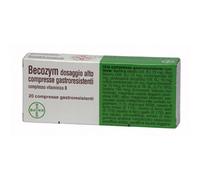 Becozym, Alto Dosaggio Vitamine gruppo B, Vitamina B1, B2, B3, B6, B5, B12 e B7, 20 Compresse Gastroresistenti