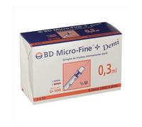 Becton Dickinson Micro-Fine+ Demi - Siringhe per l'insulina con ago da 8 mm, 30 pezzi da 0,3 ml