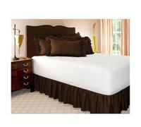 Bed Elastic Ruffles Skirt Morbido Confortevole Avvolgibile ARRUMINARE TENDENTE RESISTENTE SOLIDO BED GIRT TWIN FULL Queen King Size(Chocolate,120x200x38)