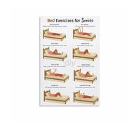 Bed Exercises for Elderly Low Impact Workout Chart Senior Fitness Routine Gentle Exercise Home Decor(Framed,16X24inch(40X60cm))