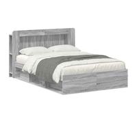Bed Frame with Storage Sonoma Grey 160x200 cm - Engineered Wood Platform Bed with Drawers, Upholstered Headboard, No Box Spring Needed, Easy Assembly, Sturdy Slat Support, Space Saving for Bedroom