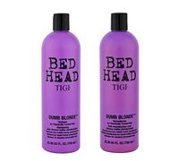 Bed Head by TIGI Dumb Blonde Set Shampoo e Balsamo, 2x 750ml | Trattamento alla cheratina per capelli decolorati e trattati, formula idratante che ripara le doppie punte secche