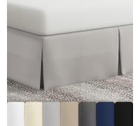 Bed Maker's - Mantovana giroletto avvolgente, stile classico, tessuto resistente alle pieghe a bassa manutenzione, tradizionale altezza di 35,5 cm, singolo, argento delicato