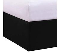 Bed Maker's Never Lift Your Materasso Wrap Around - Gonna da letto in stile classico, tessuto resistente alle pieghe a bassa manutenzione, tradizionale lunghezza 30,5 cm, doppia, nero