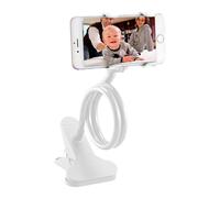 Bed Phone Mount - Adjustable Gooseneck Mobile Holder, Flexible Desk Clamp Stand for Phones | Easy Adjustment Cellphone Clip for Bedside, Kitchen, Gym, Table | Hands-Free Viewing for Streaming, Reading