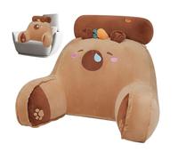 Bed Rest Pillow with Arms - 25.59x17.72 Inches Back Support Cushion | Reading Pillows For Sitting In Bed with Armrests In Capybara Carrot Pattern | Ute Comfy Sofa Plush For Watching TV Gaming