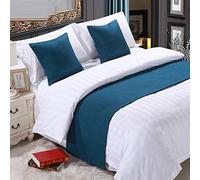 Bed Runner Letto Runner Runner da letto Biancheria da letto per hotel premium letto sciarpa letto bandiera pad letto copriletto decorazione letto striscia blu notte _ (cuscino abbraccio + anima cusci