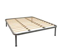 Bed Store SISTEMI RIPOSO Rete A Doghe Strette Per Letto 150X190 Ortopedica Doppio Rinforzo Con Listelli In Legno e 4 piedi in ferro H30 cm