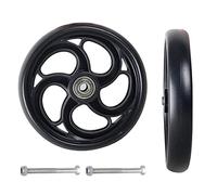 BEdaw Ruota Solida Di Ricambio per Sedie a Rotelle, 1 Paio Di Ruote Anteriori Nere, Ruota Antiscivolo per Disabili, Pneumatico Pieno 5" 6" 8", Fissaggio a Vite/Black/130Mm/5Inch