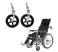 BEdaw Ruote Anteriori per Sedia a Rotelle da 2 Pezzi, Ruote per Sedia a Rotelle da 6 Pollici/7 Pollici per Disabili, Rotelle per Sedia a Rotelle Nere/Grigie, con Forcelle Anteriori/Black/6Inch