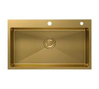 BEdaw Sotto il Lavello Della Cucina Nano Gold Lavello in Acciaio Inossidabile 304 Lavello Singolo Lavandino Domestico Fatto a Mano Lavanderia per Piscina Balcone Lavandino per Lavanderia in Acciaio