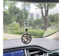 Bedazzled - Ciondolo dorato con strass per specchietto retrovisore interno dell'auto, da appendere allo yoga, meditazione, accessorio per auto