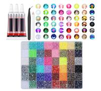 Bedazzling Kit, Nail Decoration Jewels, Assorted Size Resin Gems, Sturdy Shimmering Stones, DIY Craft Set with Radiant Style, Sparkling Accents for Phone Case & Clothing