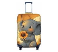 Bedbliss Protezione elastica per bagagli da viaggio per uomo e donna, Elefante Girasole 11, L(for 25-28 inch luggage)
