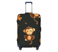 Bedbliss Protezione elastica per bagagli da viaggio per uomo e donna, Scimmia carina 8, L(for 25-28 inch luggage)