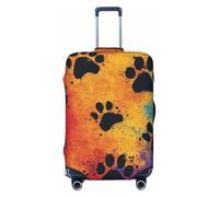 Bedbliss Protezione elastica per bagagli da viaggio per uomo e donna, Zampe di cane arcobaleno 2, L(for 25-28 inch luggage)