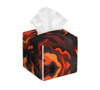 Bedbliss Red Camo Print - Contenitore per fazzoletti in pelle con stampa mimetica quadrata, organizer per camera da letto, cassettiera, comodino e scrivania da ufficio