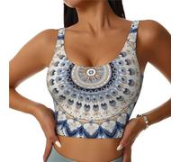 Bedbliss Reggiseni sportivi da donna Yoga Crop Canotte per esercizio atletico allenamento corsa ciclismo palestra S-2XL, Mandala Fiore 1, L