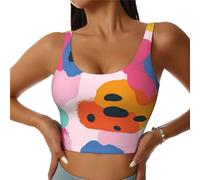 Bedbliss Reggiseni sportivi da donna Yoga Crop Canotte per esercizio atletico allenamento corsa ciclismo palestra S-2XL, Stampa leopardata 20, L