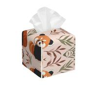 Bedbliss Simpatico panda rosso stampa in pelle tessuto Box Holder Cover Organizzatore quadrato per camera da letto comò comodino comodino scrivania ufficio